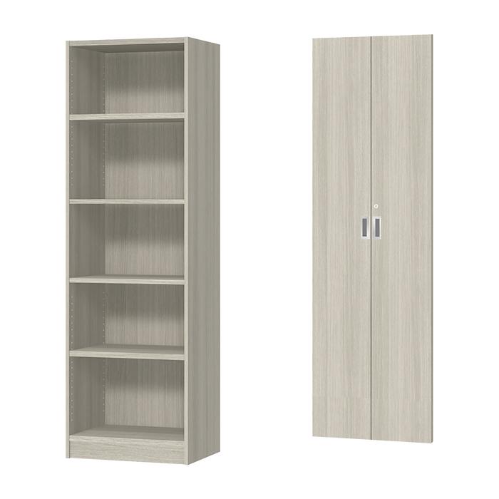 本棚 扉付 ソフトダンパー 耐震ラッチ 鍵付 横幅オーダー 幅木よけ加工