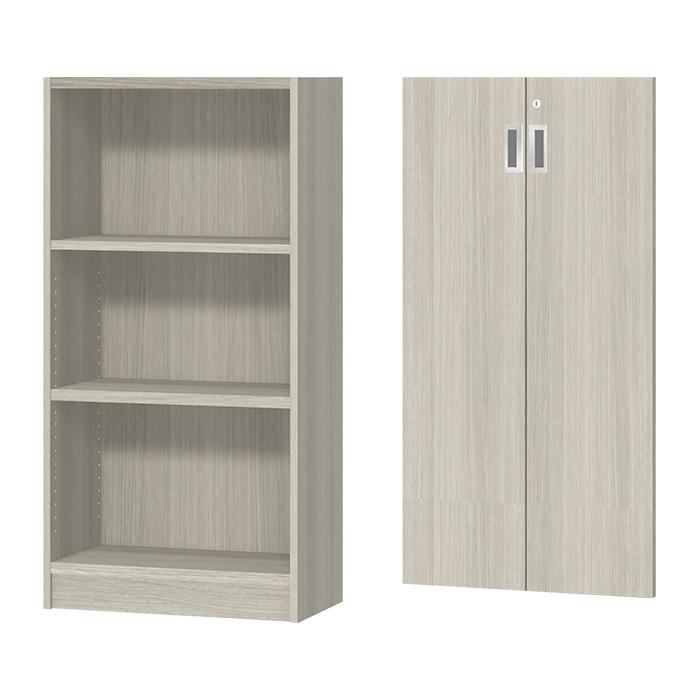 本棚 扉付 鍵付 横幅オーダー 棚板1.5cmピッチ加工 受注生産 組立式