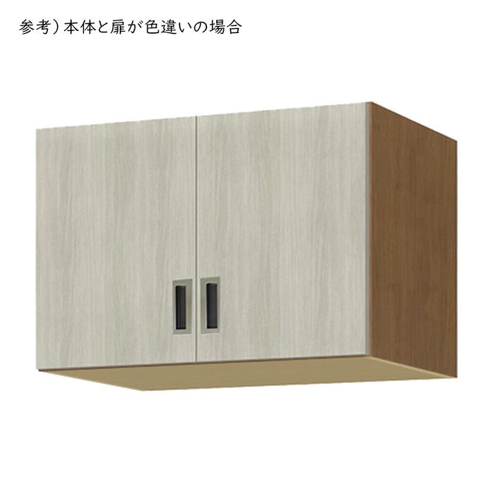 上置棚 扉付 ソフトダンパー 耐震ラッチ 横幅オーダー 棚板1.5cmピッチ加工 受注生産 組立式 OFS専用 幅60〜70x奥行29.5+扉厚2x高さ47cm 大洋_3