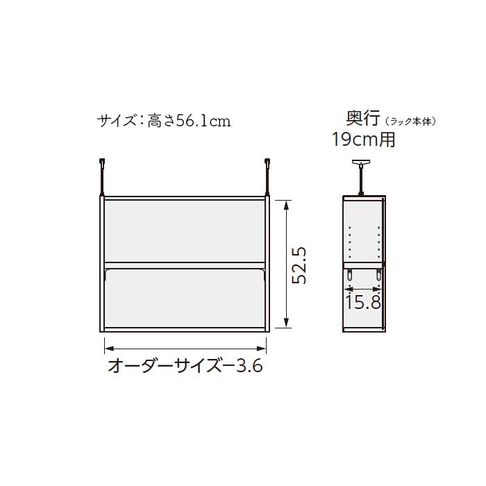 本棚 組立式 受注生産 オーダー エースラック 専用 突っ張り棚 タフタイプ 棚板移動ピッチ1.5cm加工 国産 幅71〜90x奥行17.5x高さ56.1cm 大洋_1
