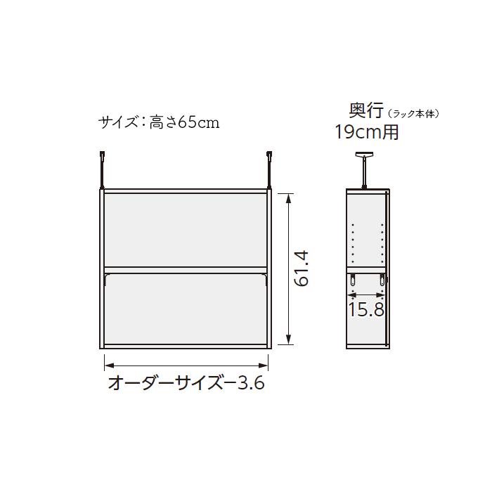本棚 組立式 受注生産 オーダー エースラック 専用 突っ張り棚 タフタイプ 棚板移動ピッチ1.5cm加工 国産 幅15〜29x奥行17.5x高さ65cm 大洋_1