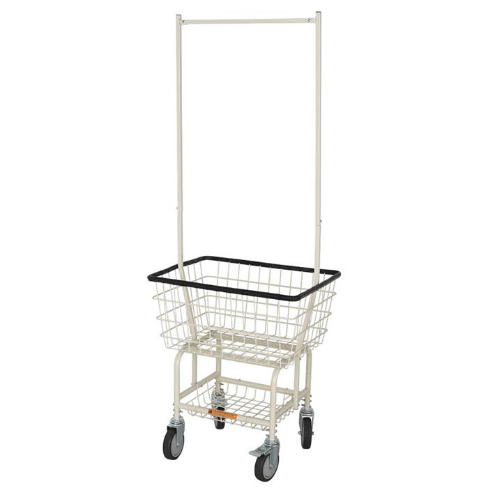 ランドリー カート 組立式 LAUNDRY CART WITH POLE RACK IVORY H20