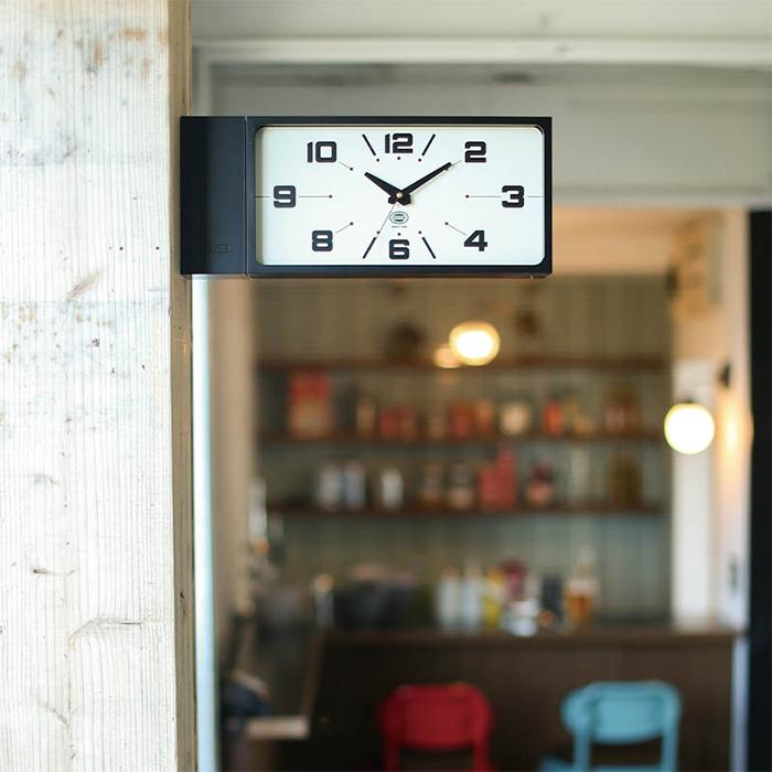ダルトン　両面時計 時計 両面 DOUBLE FACE CLOCK RECTANGLE H21-0362 幅442x奥行98x高さ