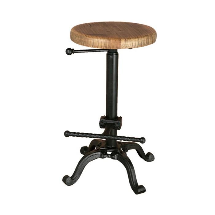 スツール BAR STOOL ANTIQUE BLACK 組立式 リサイクルウッド アンティーク加工 幅350x奥行350x高さ600〜800mm ダルトン