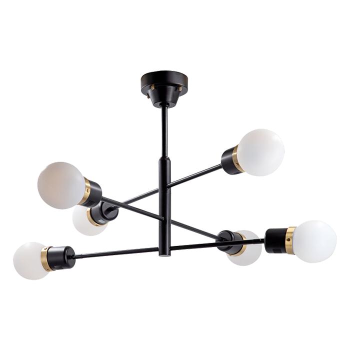 照明 電球別売 デボン 6灯 シーリングライト TC-1014-BK 幅1160x奥行