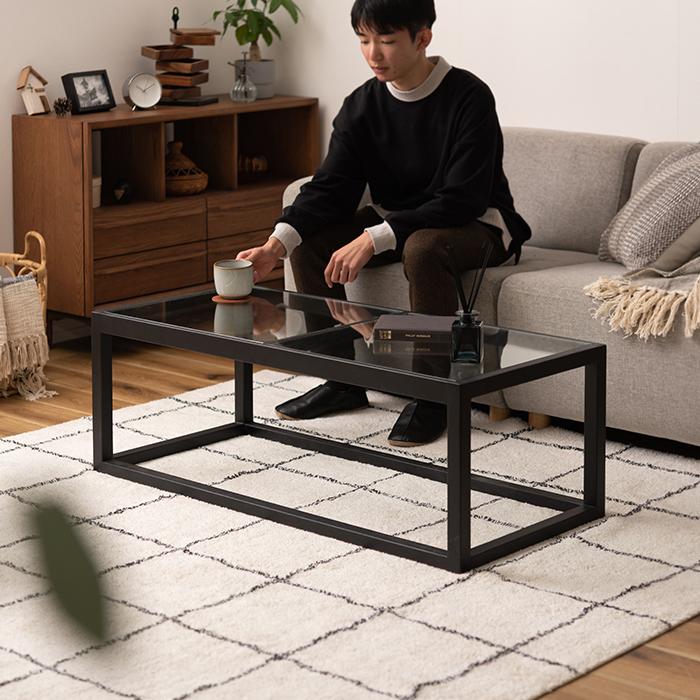 ガラステーブル 東谷 テーブル 完成品 ガラステーブル RTO-111 幅110x奥行50x高さ38cm