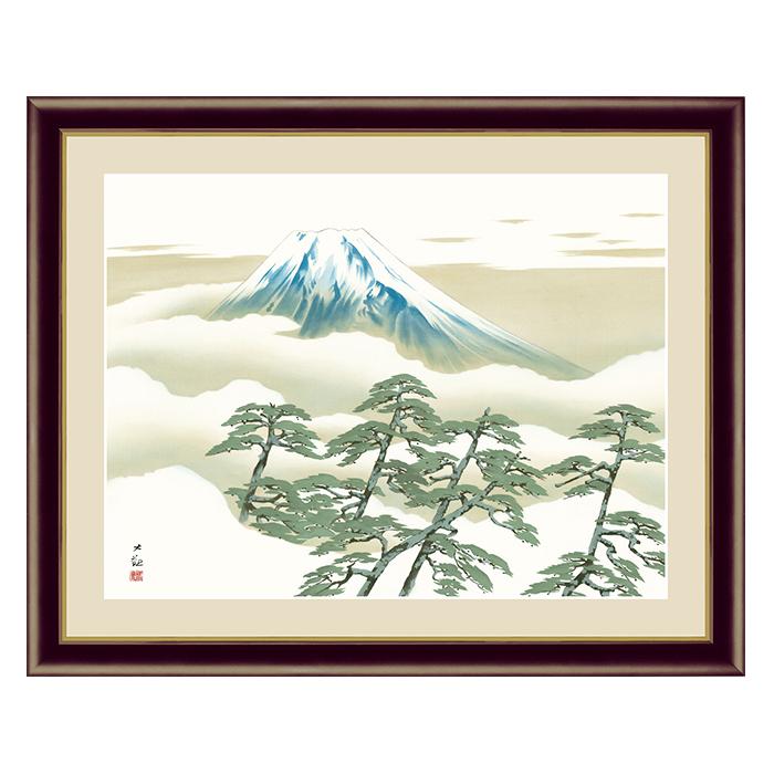 書 扁額 横額　絵画　アート 欄間額 扁額 横額 肉筆 水墨山水 田島忠信画 縦47.3cm×横123.8cm（4尺