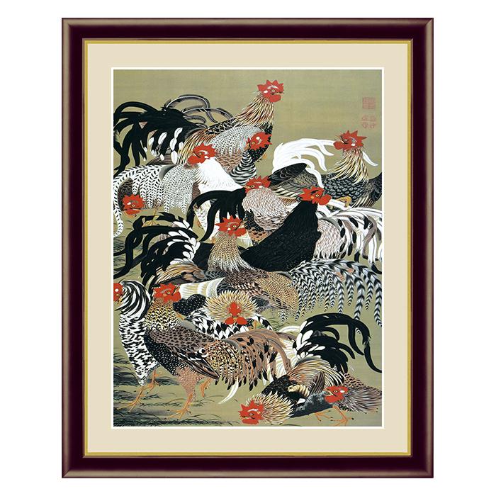 アート 額絵 群鶏図 伊藤 若冲 本紙サイズ F4 約31x23cm 額サイズ 42x34cm 三幸 A030 G4 Bn070 M A Tal Interior 通販 Yahoo ショッピング