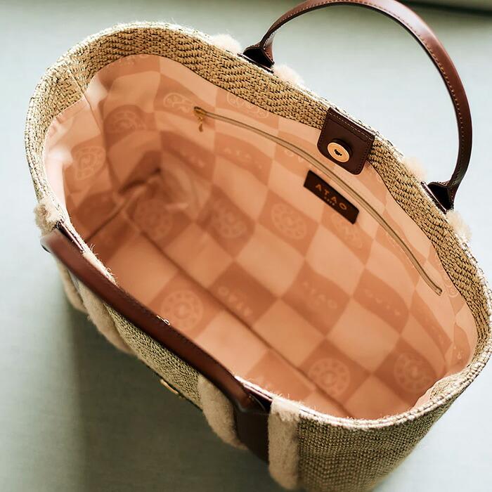 ATAO（アタオ） ATAO公式 shiki 四季 ハンドバッグ ジュート素材 牛革