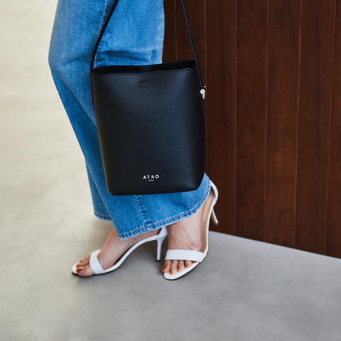 ATAO公式 プットオン バケツ型バッグ 2way シンプル 縦型 ショルダー