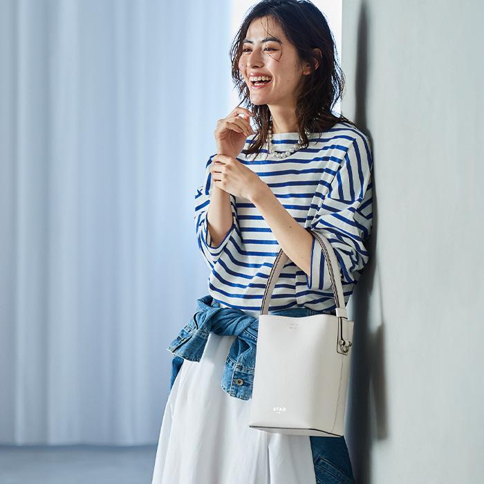 ATAO公式 プットオン バケツ型バッグ 2way シンプル 縦型 ショルダー
