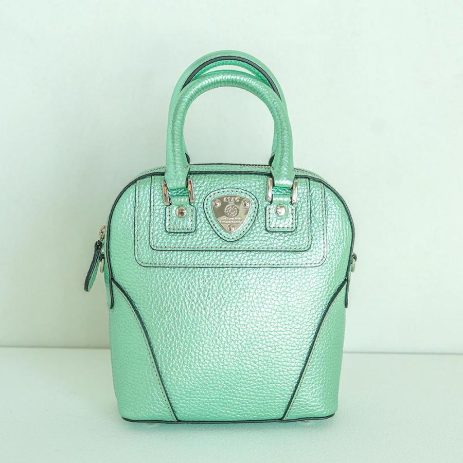 限定 atelier ATAO petit プティ2way ショルダーバッグ 緑 ATAO公式 アップル140・レトロカフェ りんご 幸運のデザイン 牛革 純