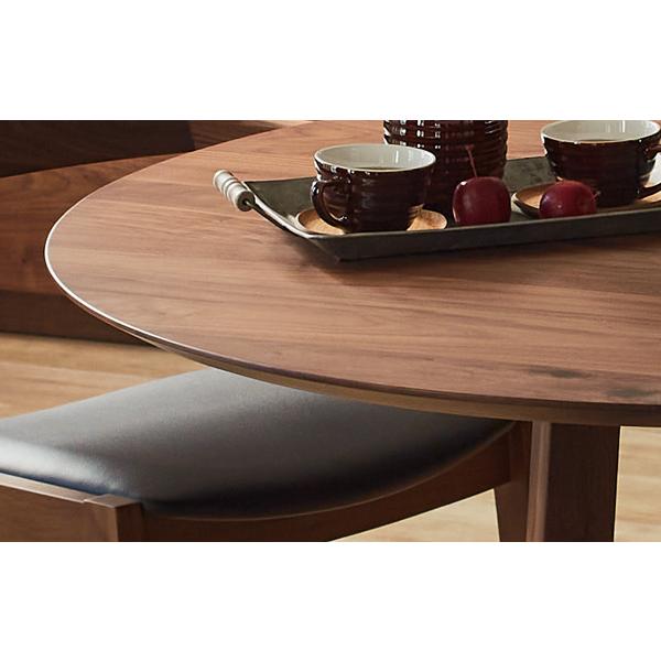 ウォールナット無垢 円形ダイニングテーブル 別注サイズ丸型110×110 A