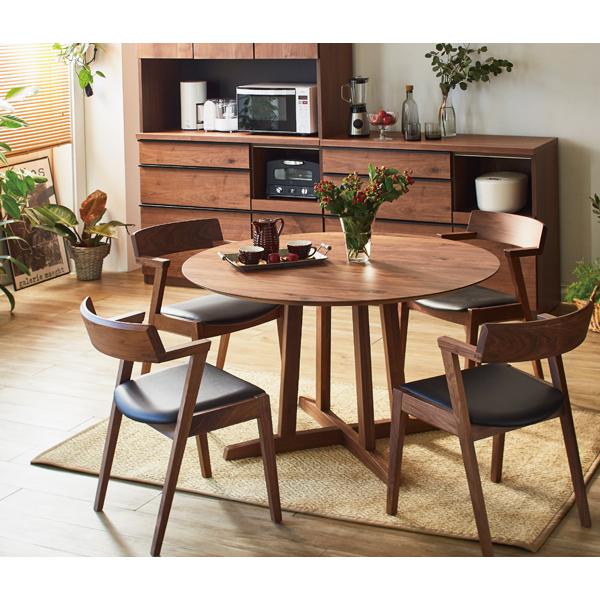 ウォールナット無垢 円形ダイニングテーブル 規格サイズ丸型120×120 A