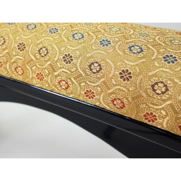 脇息きょうそく 手造り 金襴 カシュー塗り 肘掛け ハンドメイド 肘置き