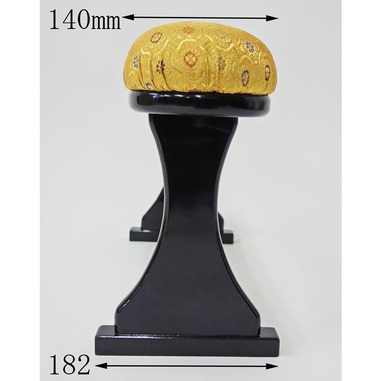 脇息きょうそく 手造り 金襴 カシュー塗り 肘掛け ハンドメイド 肘置き