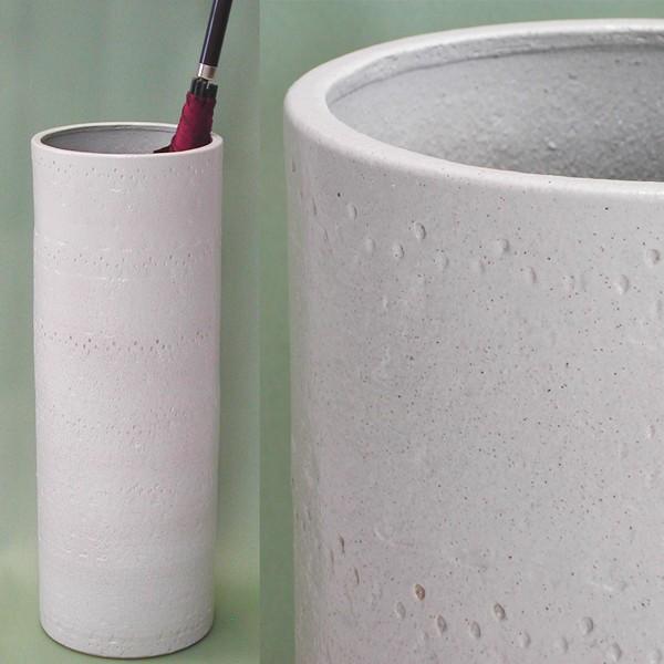 ブランド品 傘立て おしゃれ 和モダン インテリア 陶器 信楽焼 スリムロング 白たたき アイボリー オンライン