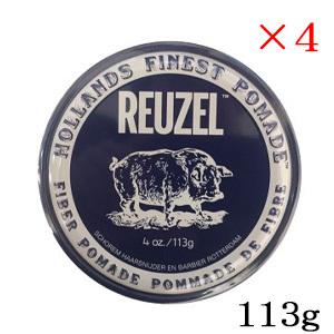 REUZEL（ルーゾー） ファイバー ポマード ネイビー LOW SHINE 113g ×4
