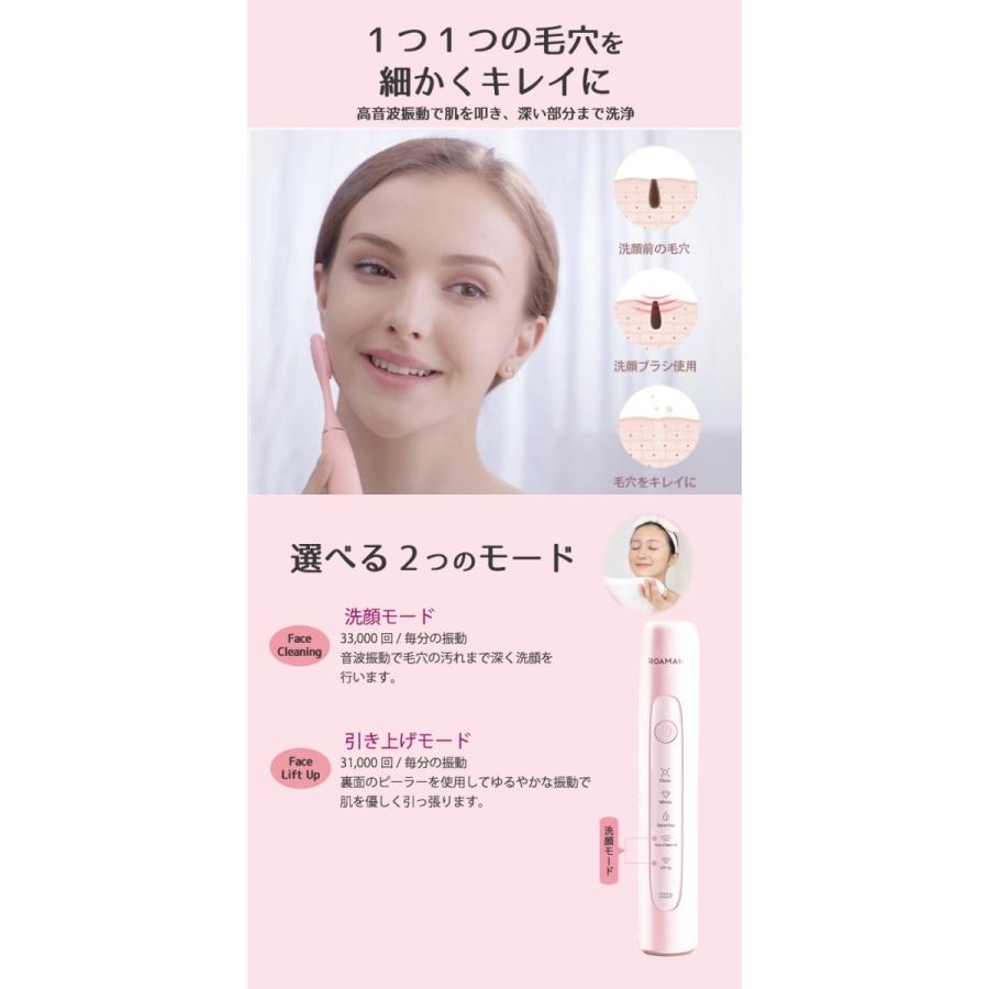 ROAMAN 音波電動歯ブラシ eBrush T10 ピンク USB充電式 : あっと美人