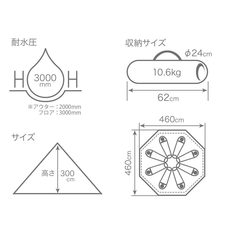 DODワンポールテント L ブラック　新品未開封　キャンピングテントビッグサイズ DOD テント ワンポールテント L ブラック : アット防災 - 通販