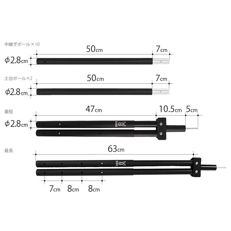 DOD ワンポールテント用二又ジョイントフルセット フタマタノキワミ 楽天市場】DOD ジョイントパーツ 二又 脚部ポール付き 二又