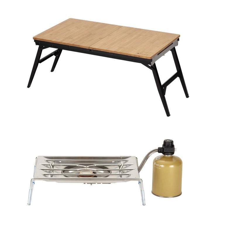 スノーピーク アウトドアテーブル エクステンションIGT+フラットバーナー【オリジナルセット】 snow peak（スノーピーク） アウトドアテーブル エクステンションIGT+