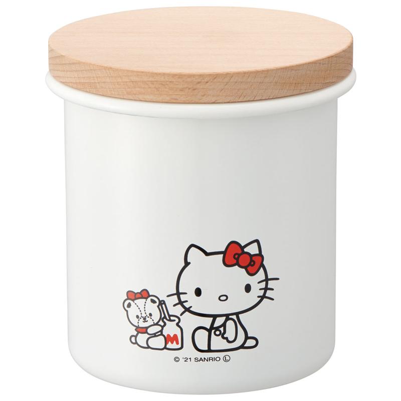 スケーター キッチンツール ホーローキャニスター(木蓋) 750ml ハロー