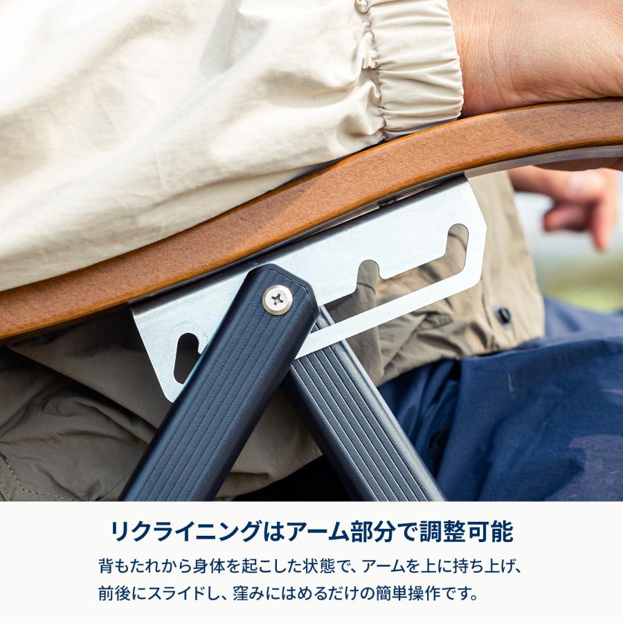 アウトドアチェア ハイランダー リクライニングチェアDX アウトドア キャンプ 椅子 チェア 軽量 コンパクト収納 1年保証 グレー_3