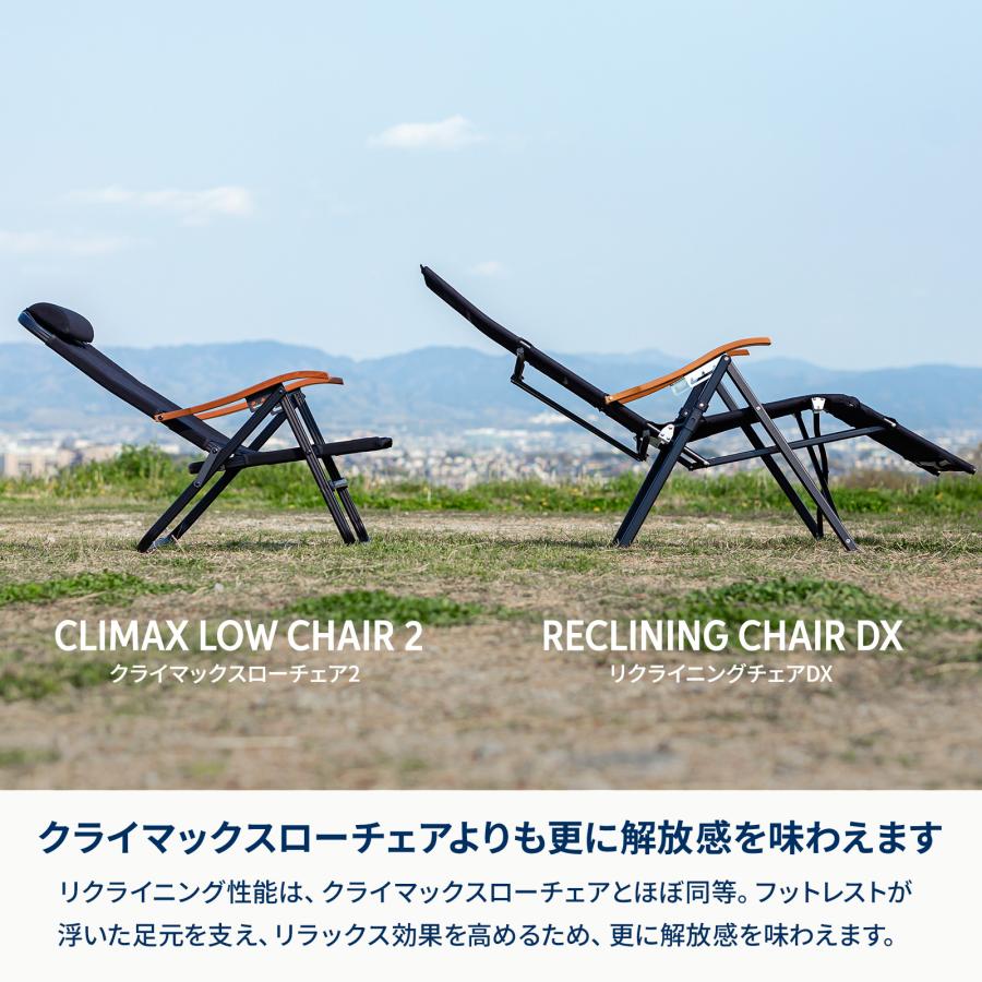 アウトドアチェア ハイランダー リクライニングチェアDX アウトドア キャンプ 椅子 チェア 軽量 コンパクト収納 1年保証 グレー_4