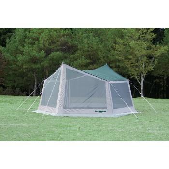 キャプテンスタッグ タープ・シェルター CS ヘキサメッシュタープUV   グリーン タープ・シェルター キャプテンスタッグ CS ヘキサメッシュタープUV