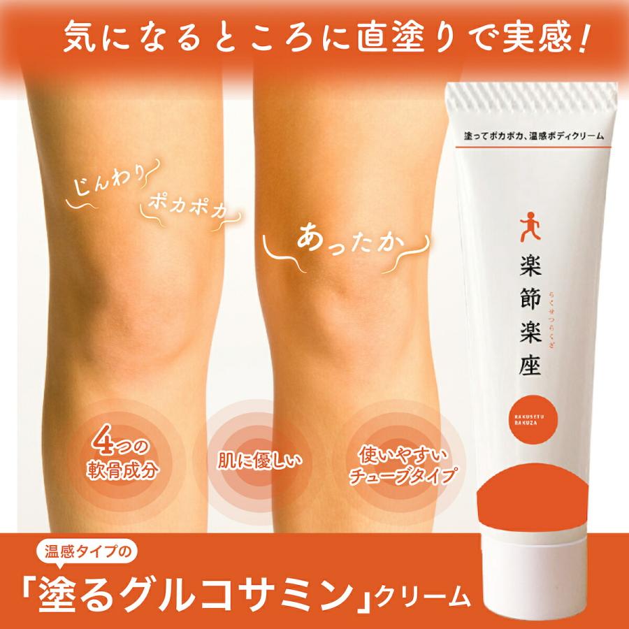 温感クリーム 楽節楽座 らくせつらくざ 80g アウラ 塗るグルコサミン