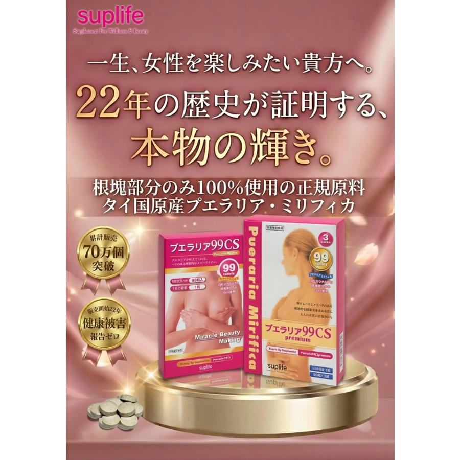 高純度 プエラリアミリフィカ サプリ 3箱セット（1箱99日分）1日1粒