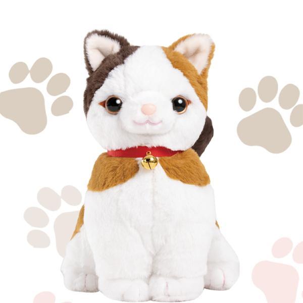 こんにちニャン！ みけねこミミコ 電池付き 音声認識 おしゃべりパートナー 三毛猫 みみこ ぬいぐるみ 喋る かわいいネコ 会話 電子ペット 高齢者 ギフト 爆買の画像