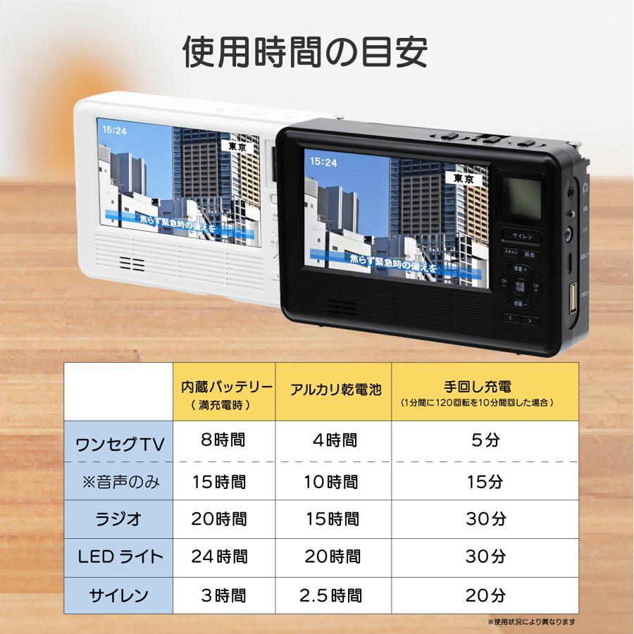 ラジオ 小型 ポータブルテレビ ワンセグテレビ 携帯ラジオ 防災ラジオ