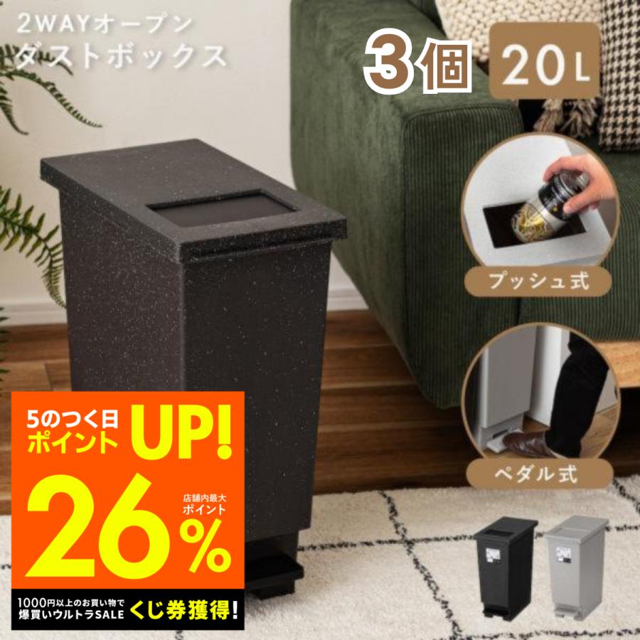東谷 ゴミ箱 おしゃれ 20l 3個 分別 スリム ごみ箱 ダストボックス 蓋 