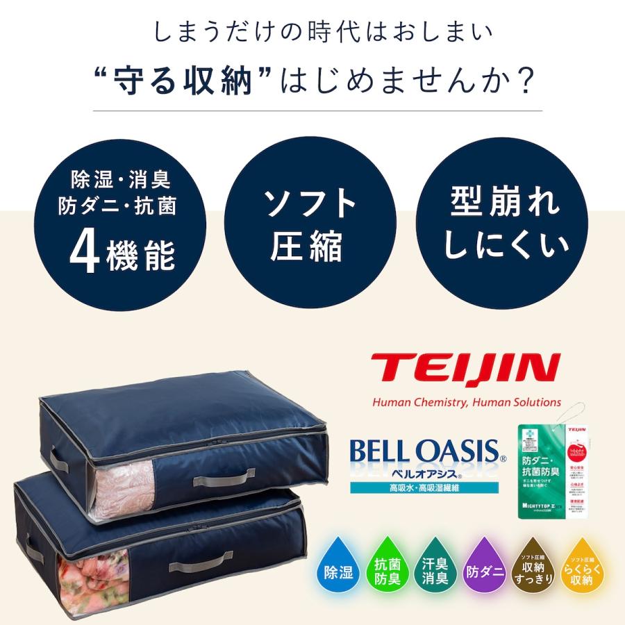 TEIJIN（テイジン） 収納ケース 布 乾っとデオケースlight 大2枚組