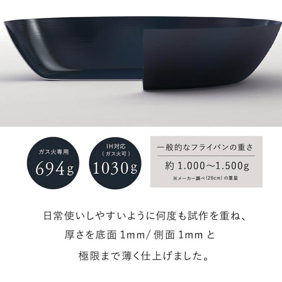 元気じゃない日のフライパン ih対応 ガス火対応 26cm 鉄フライパン
