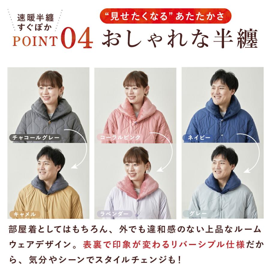 テイジン　速暖半纏すぐぽか　ルームウェア　リバーシブル　S〜M 2セット テイジン 速暖半纏 すぐぽか 半天 はんてん リバーシブル 帝人 防寒