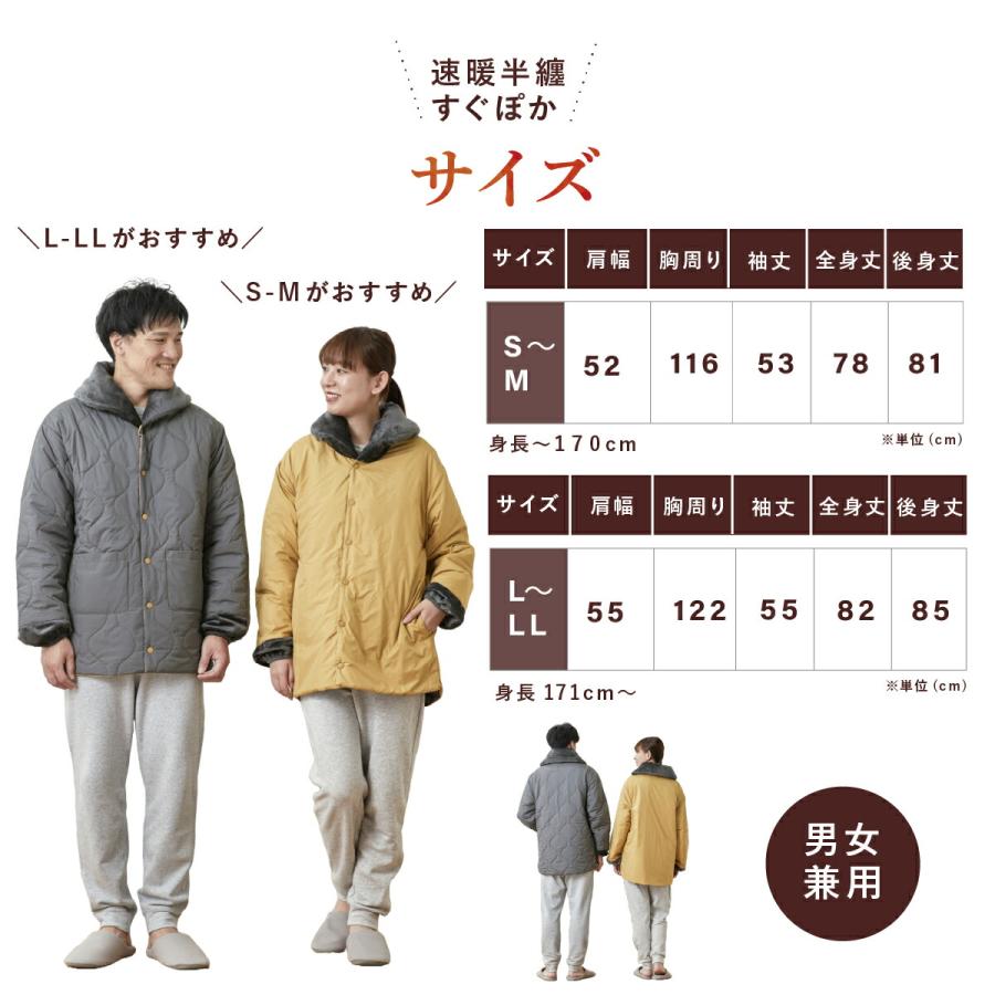 テイジン　速暖半纏すぐぽか　ルームウェア　リバーシブル　S〜M 2セット テイジン 速暖半纏 すぐぽか 半天 はんてん リバーシブル 帝人 防寒