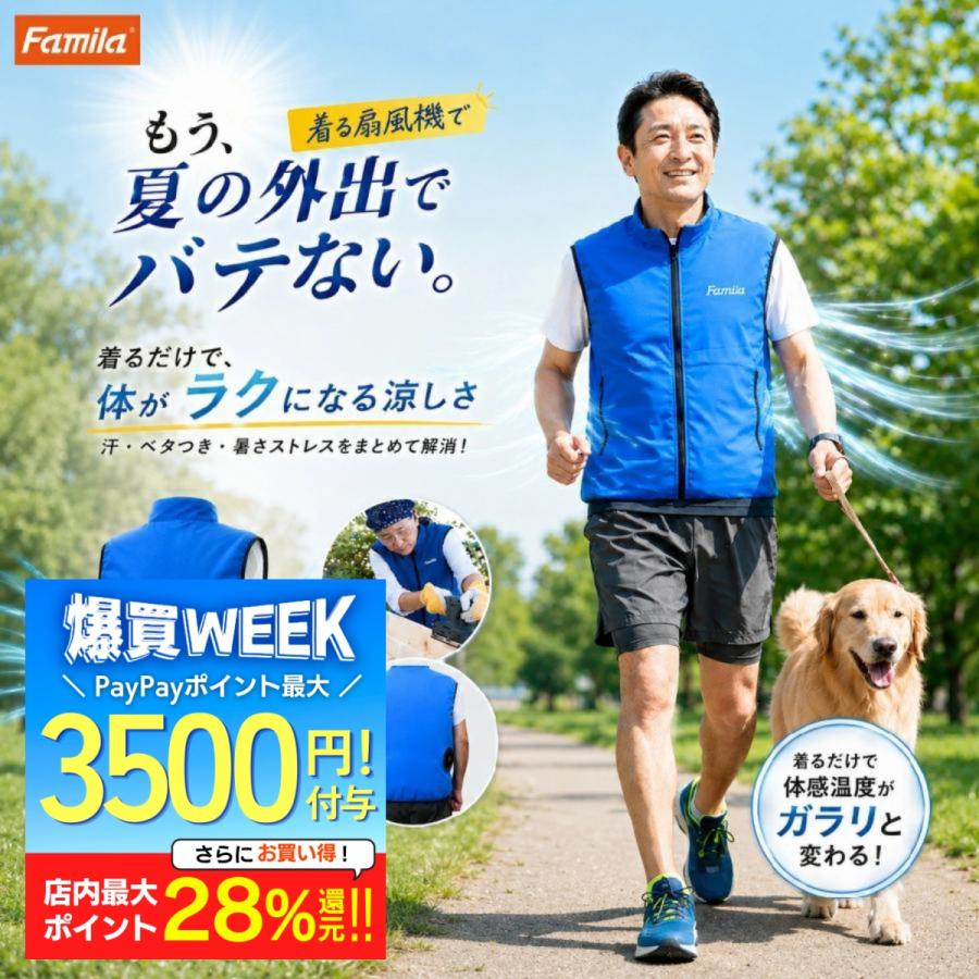 クールファンベスト ACアダプター＋モバイルバッテリー付 空調作業服