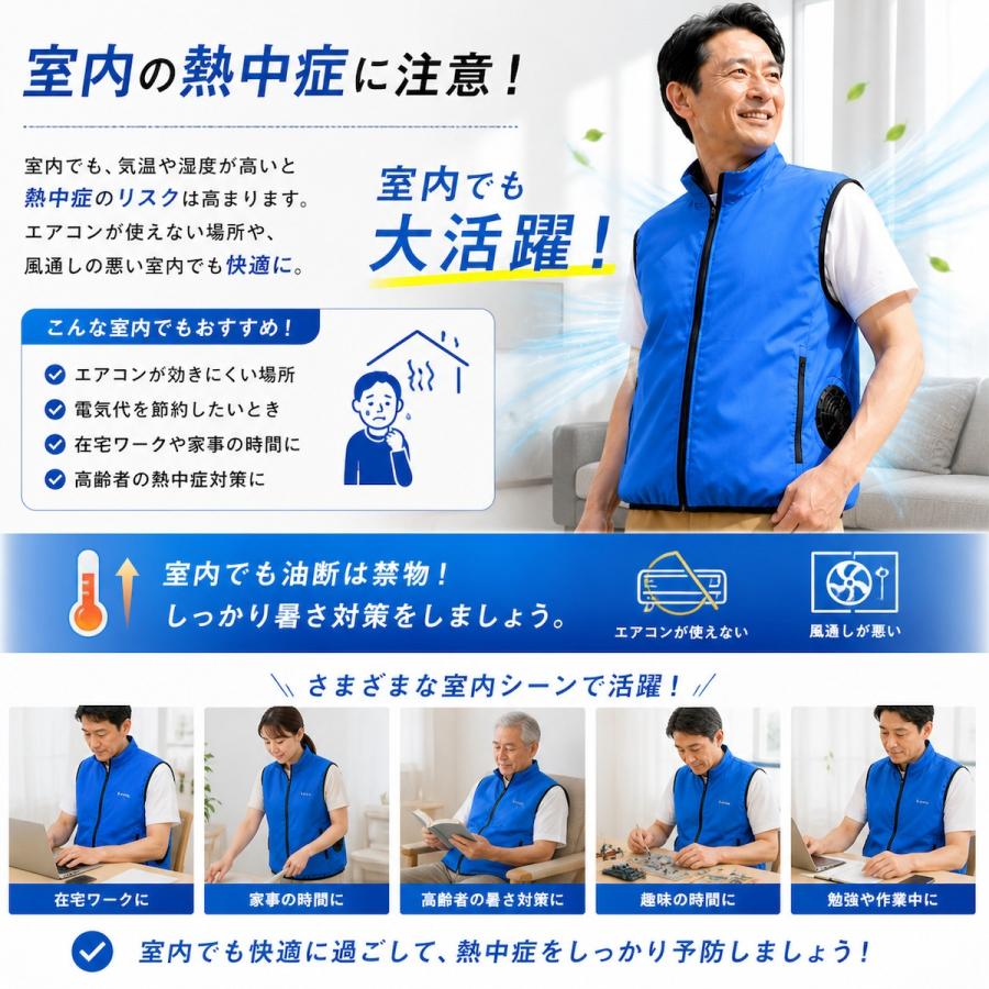クールファンベスト ACアダプター＋モバイルバッテリー付 空調作業服
