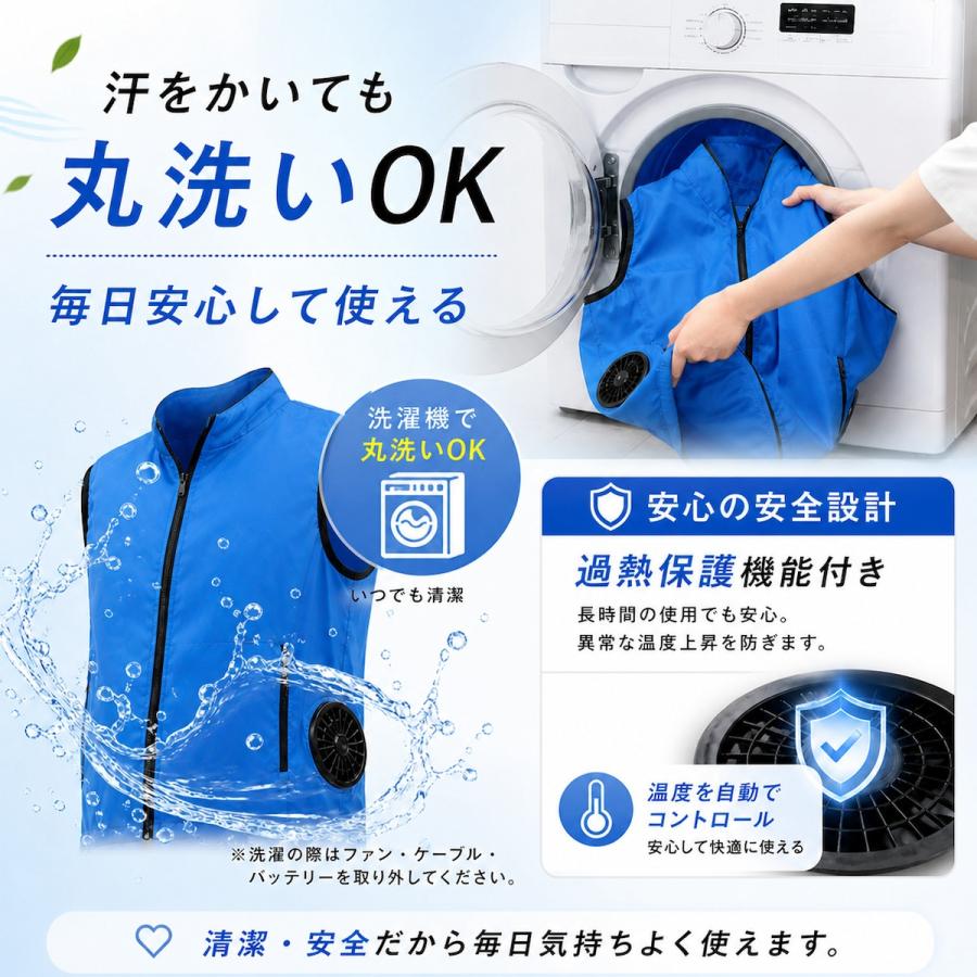 クールファンベスト ACアダプター＋モバイルバッテリー付 空調作業服