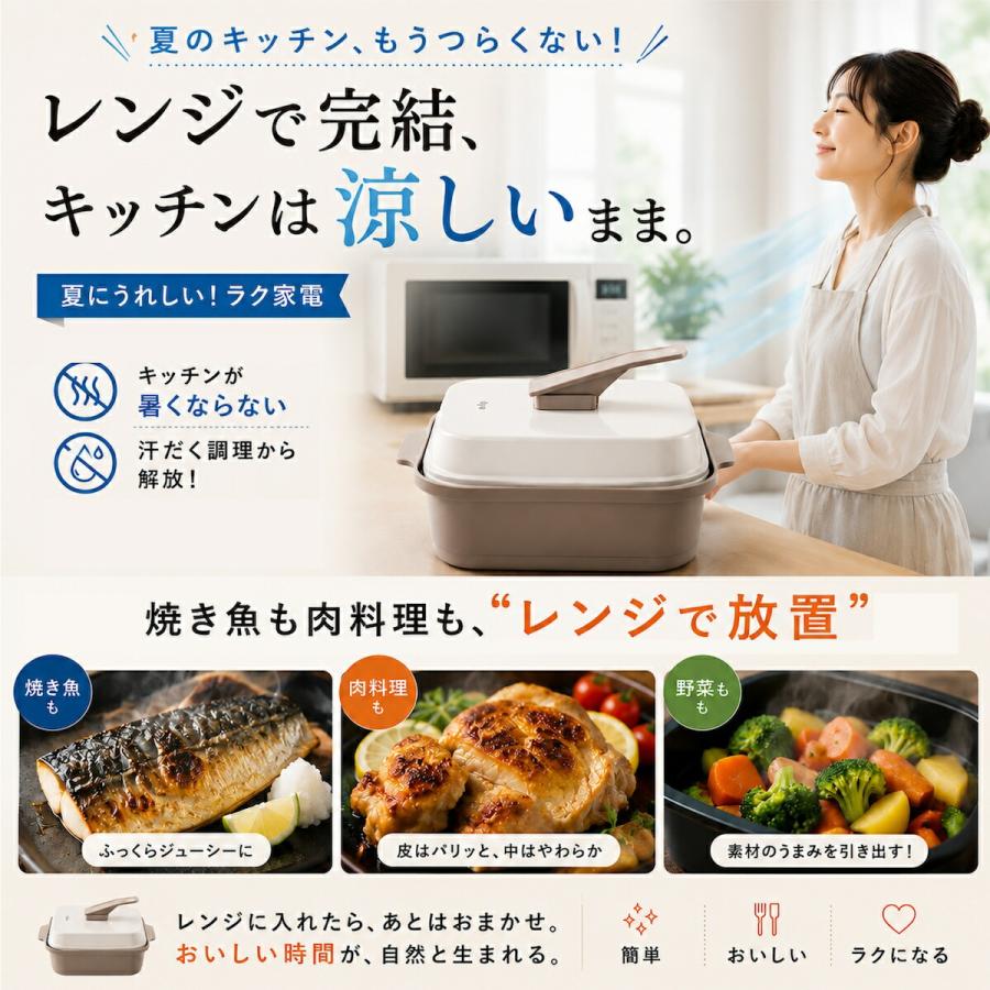 Tupperware ウルトラ クッキング 電子レンジ調理器 電子レンジ調理器 レンジーノ 両面クッカー 両面焼き 焼き魚 レシピ付