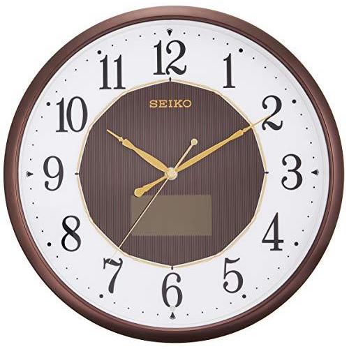 【１着でも送料無料】 クロック セイコー 掛け時計 SEIKO SF241B メタリック 茶 アナログ 電波 ハイブリッドソーラー 掛け時計、壁掛け時計