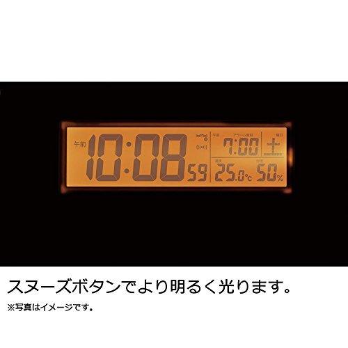 セイコー クロック 目覚まし時計 常時点灯 電波 デジタル カレンダー 温度 湿度 表示 夜でも見える 白 SQ762W SEIKO｜atcollet｜09