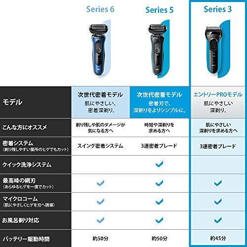 ブラウン メンズ電気シェーバー シリーズ3 3010s 3枚刃 水洗い/お風呂剃り可｜atcollet｜03