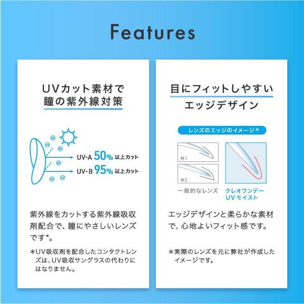 コンタクトレンズ 1DAY クレオワンデーUVモイスト30枚×1箱 送料無料 1日使い捨て / 川口春奈 / 1day｜atcontact｜11