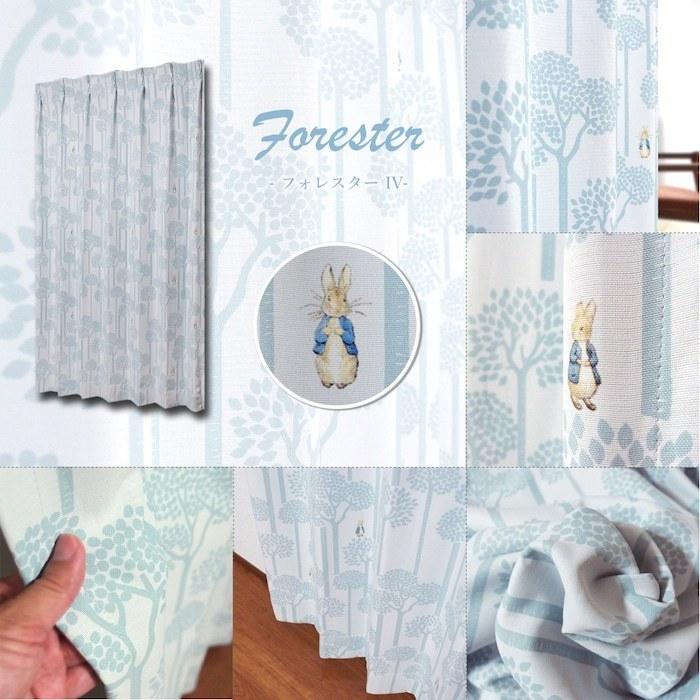 【クリーニング済】 ピーターラビット　カーテン　フック付き ピーターラビットのカーテン