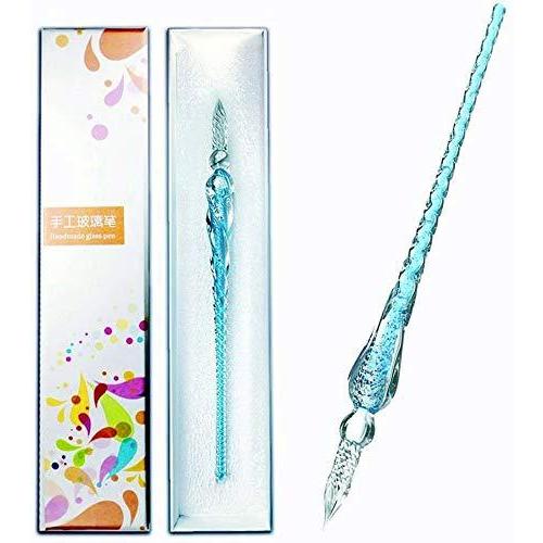 Tsucia ねじり ガラスペン サインペン 万年筆 ペン 手紙 便箋 イラスト 透明 文房具 ボックス付き スカイブルー S At Design 通販 Yahoo ショッピング