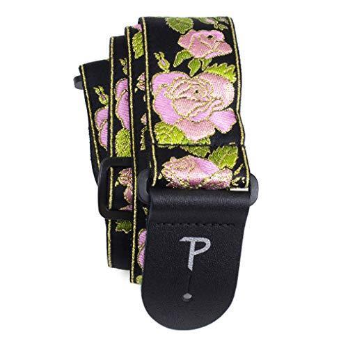 開店記念セール Perri 039 S ペリーズ ピンクメタリックローズ デザイン ジャガード ギター ストラップ 2インチ Cisama Sc Gov Br
